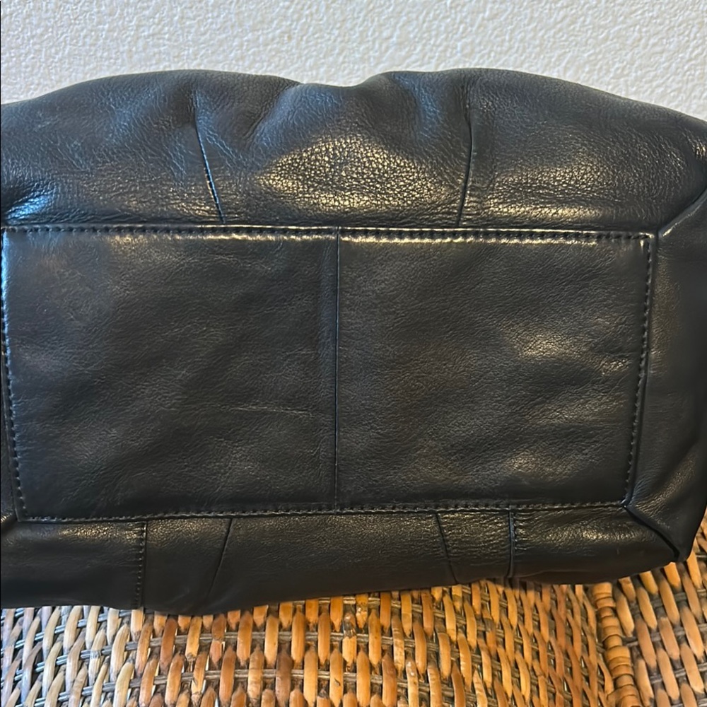 B.Makowsky Black Slouchy Shoulder Bag with Silver Hardware. - Picture 9 of 15
